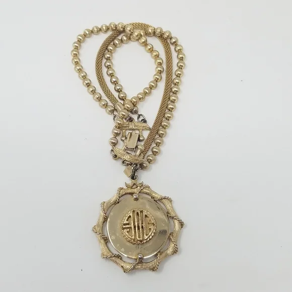 Vtg 1950's CAPRI bracelet signed pendant filigree - Picture 1 of 5